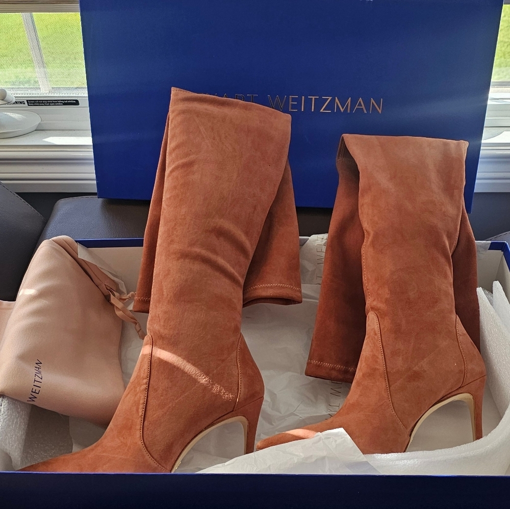 Stuart Weitzman Ultrastuart 100 Stretch Boot Size 9 Cappacino